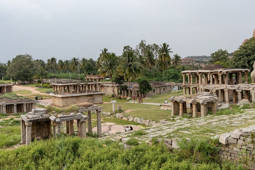 Hampi Bazaar street leading to Virupaksha Temple