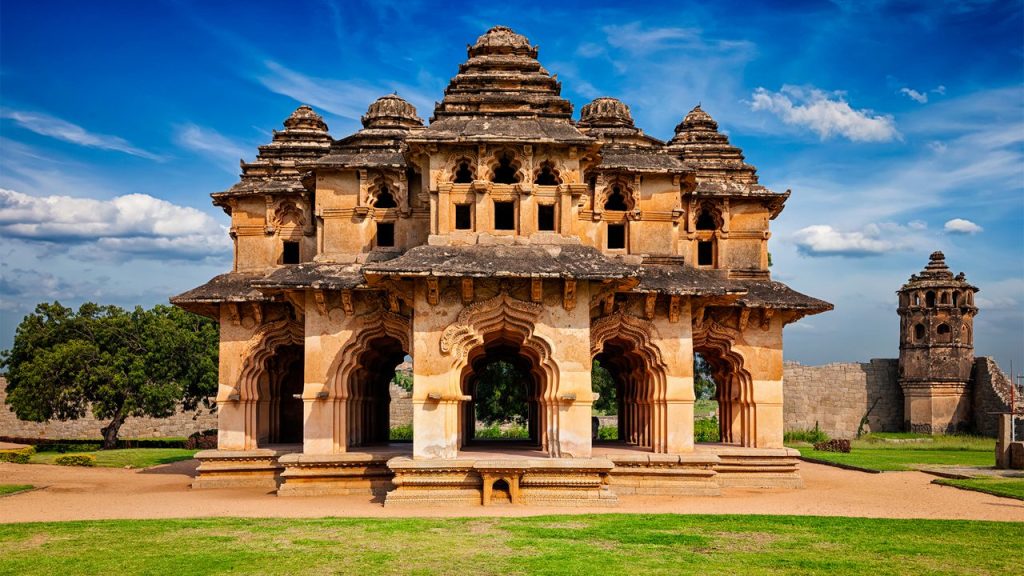 Lotus Mahal arches inside Zenana Enclosure, Hampi
